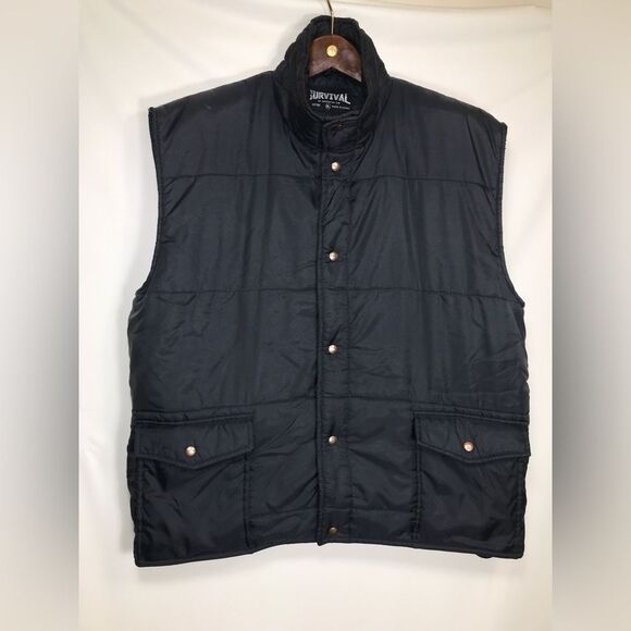 Survival By Generation One Mens Black Puffer Vest Size XLarge Snap Closure - Picture 1 of 8
